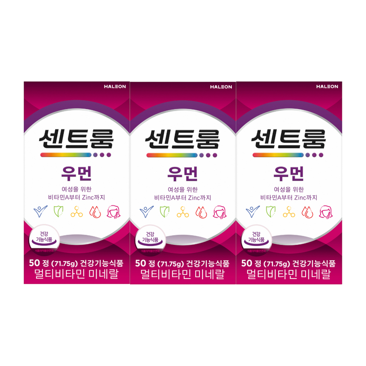[센트룸] 우먼 플러스 멀티비타민 미네랄 (50정/50일분) × 3개